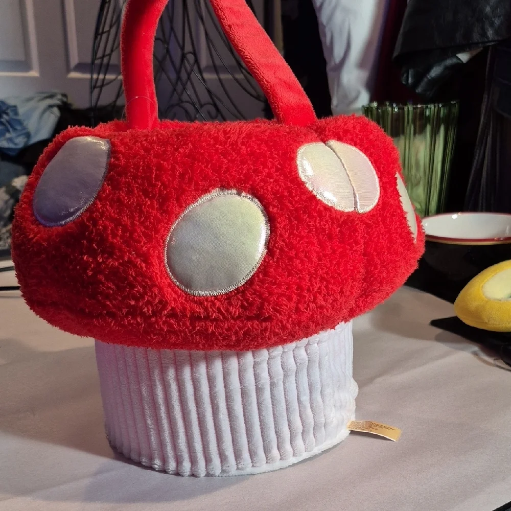 Red Mushroom Plush Bag NWOT